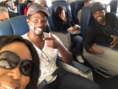 Larenz Tate, Loni Love, And Harold Perrineau Enjoy A Fun Flight To ESSENCE Fest